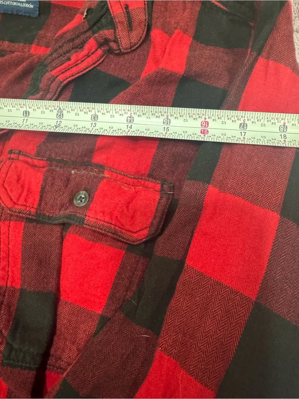 Men's Red and Black Buffalo Plaid Flannel Shirt (CL-5)